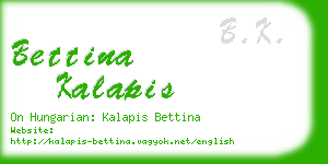 bettina kalapis business card